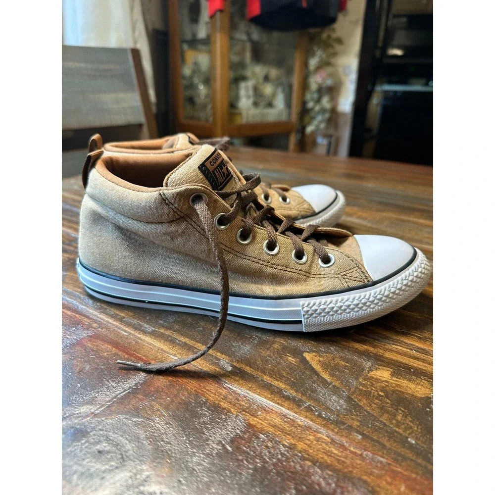 Converse Chuck Taylor All Star Madison Tan Brown Mid Top Sneakers Size 5 Junior